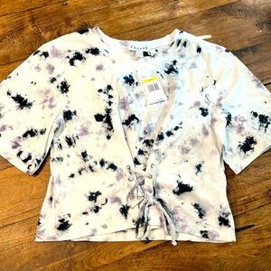 Frayed jeans women’s top size medium black tie dye brand new with tag